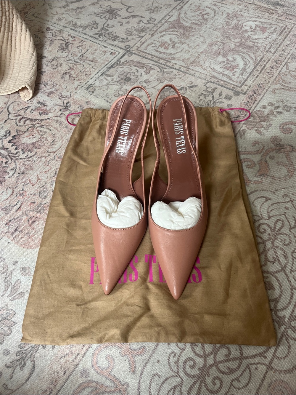 Paris Texas Dusty Rose Slingback Pointed-Toe Pumps